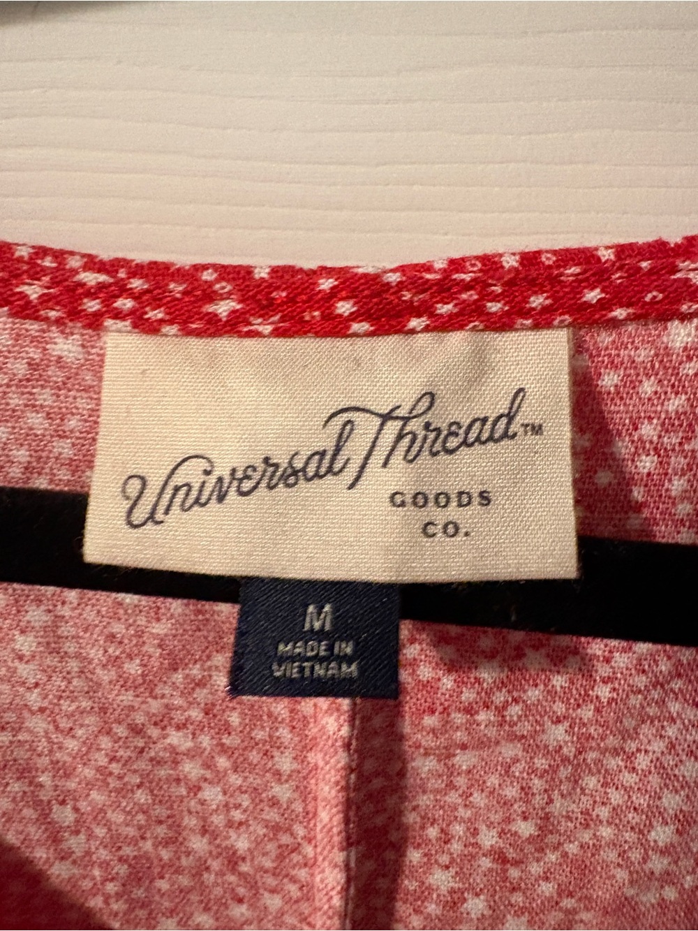 Universal Thread Red Short-Sleeve Button-Front Tunic with White Star Pattern - Picture 2 of 6